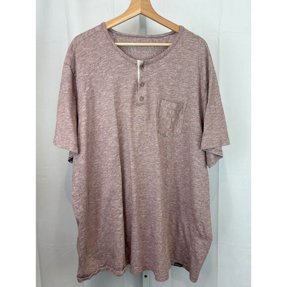 Eddie Bauer Other - EDDIE BAUER  3X Tall 3XT Short Sleeve Pocket Henley Tee Top Pullover Heather Red